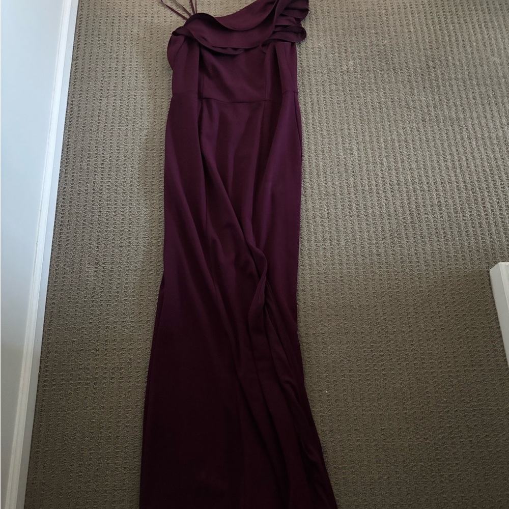 Adrianna Papell One Shoulder Plum Dress